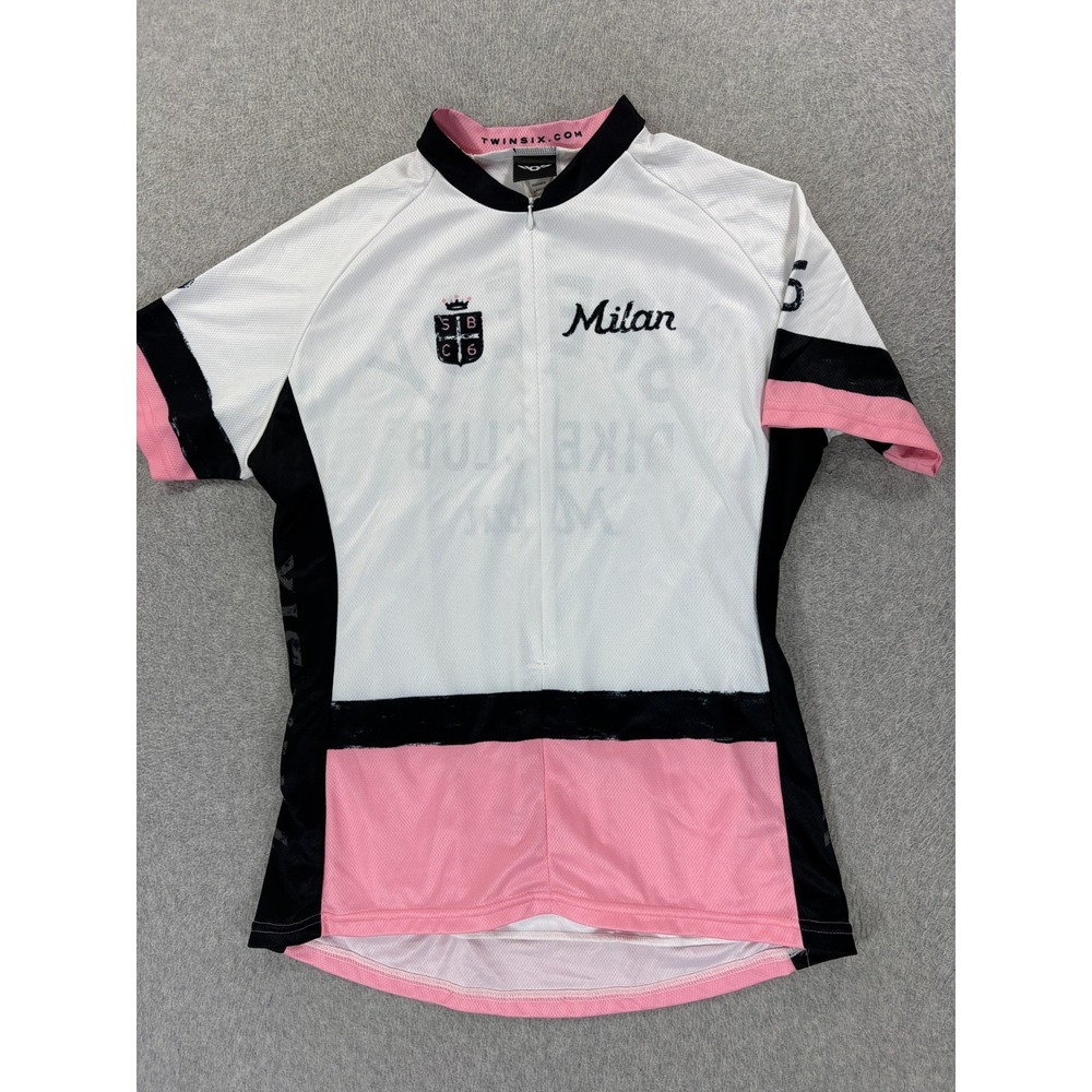 Twin Six Speedy Bike Club Milan 3/4 Zip Cycling Jersey (Women's Large) Pink